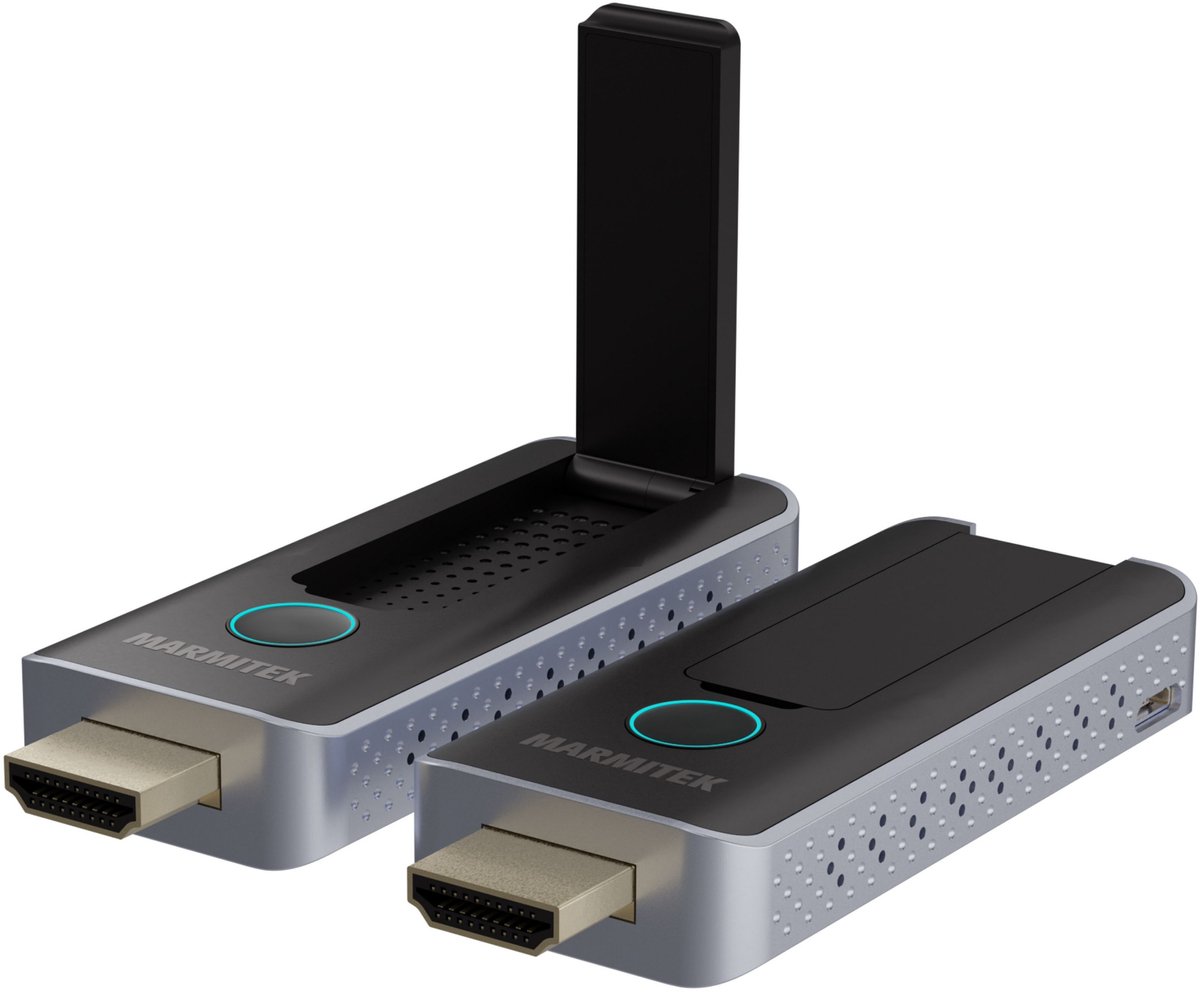 Marmitek Stream S2 Pro – Draadloos HDMI-presentatiesysteem – Full HD 1080p – AirPlay & Miracast – 20 m bereik - Wireless HDMI