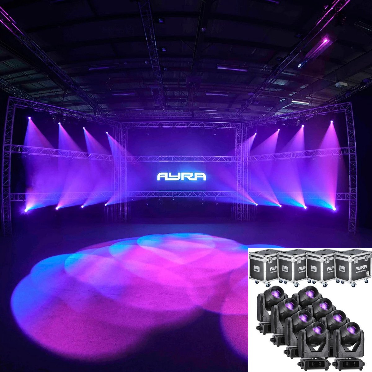 Ayra ERO 150BSW MKII (8x) + Flightcases