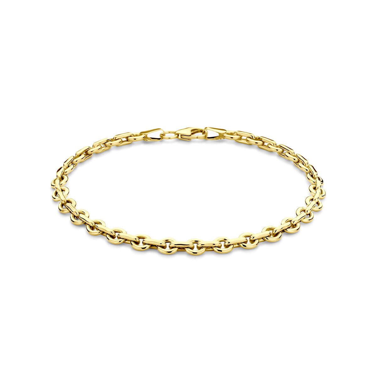 Silgold (geel met zilverkern) armband anker massief 4,5 mm 19 cm - 5000358
