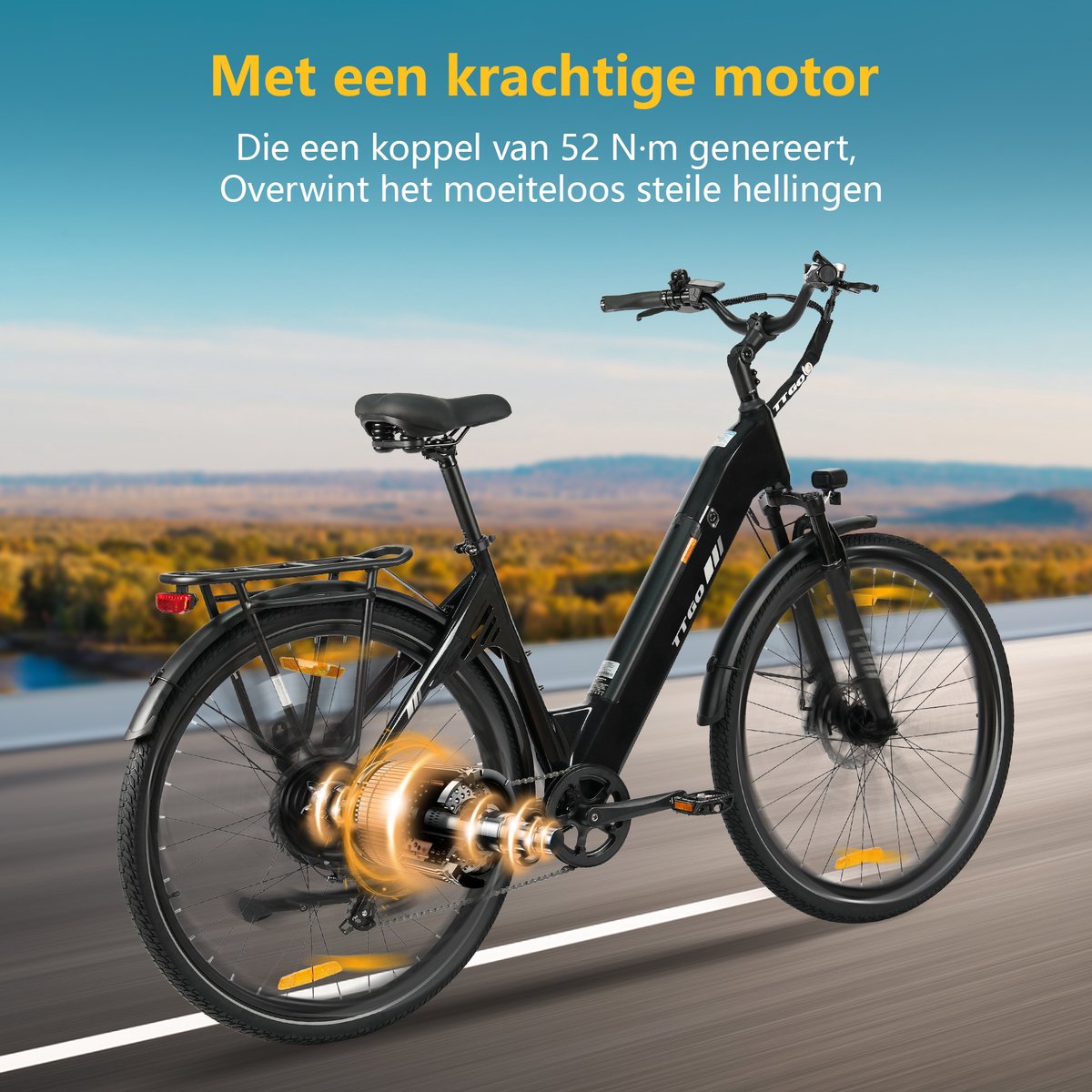 SMARTAI 28-inch Elektrische Fiets - Stadsfiets - Max Snelheid 25km/u - Max 120km Bereik thumbnail 4