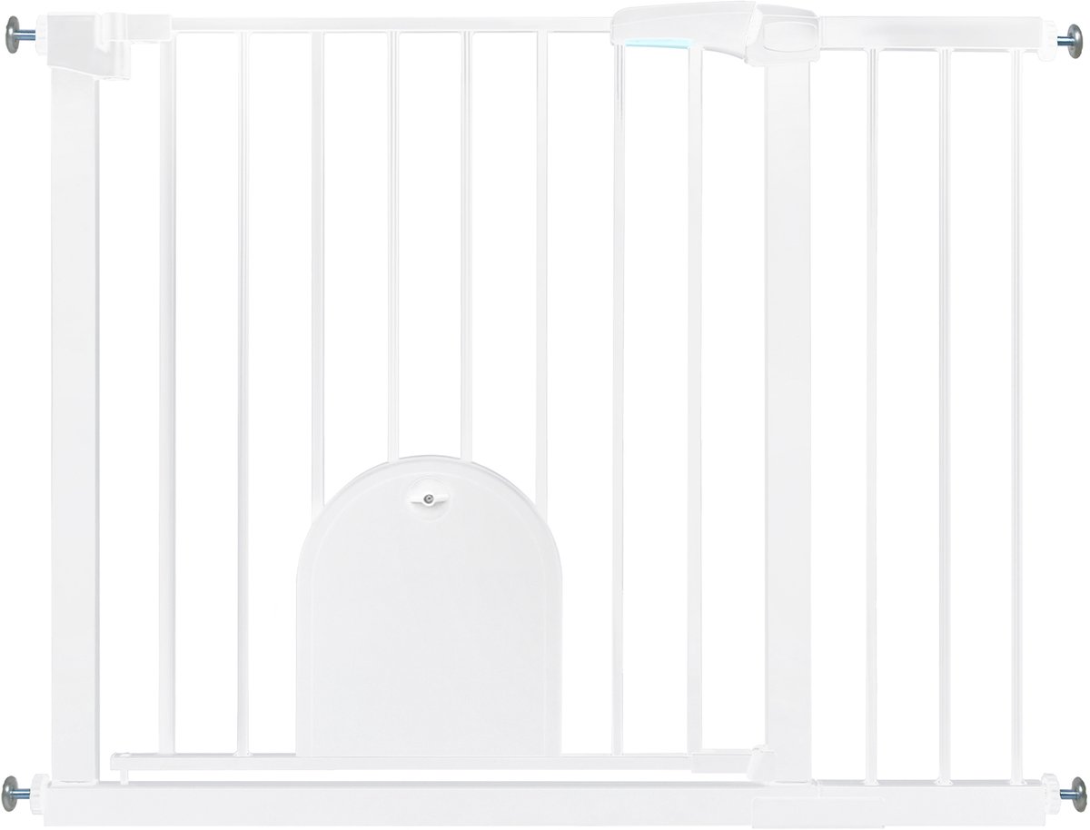 Froadp Traphekjes voor baby's zonder boren Afsluithekje met schuifdeur voor honden en katten Deurhekje Deurhekje Afmeting: 95-105 cm Wit