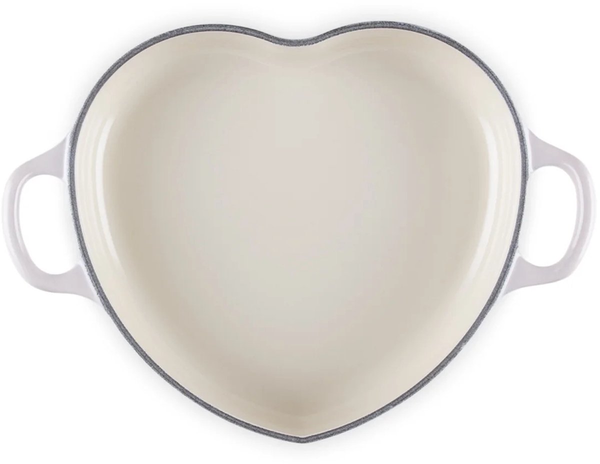 Le Creuset - Braadpan - Hart - in Geëmailleerd Gietijzer - met RVS Hartjesknop