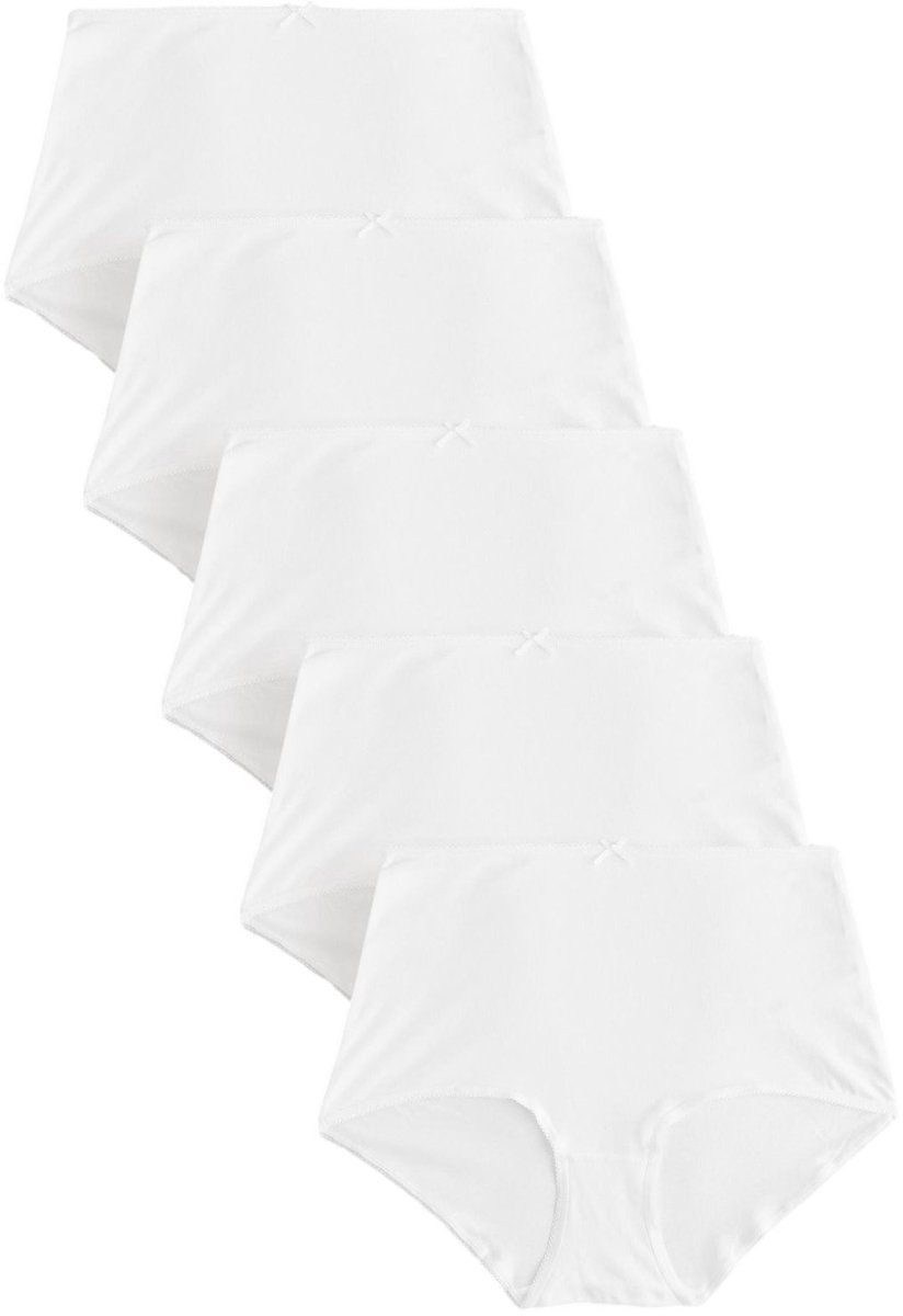 Next - Dames - Set van 5 katoenrijke slips - Wit