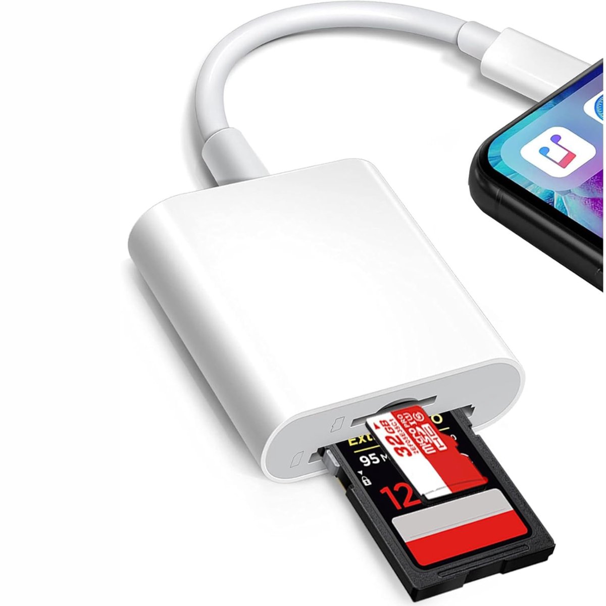 Quvo® Sd Kaart Lezer - SD-kaart - SD-kaartlezer USB-C - Wit - 9cm x 8cm x 2cm