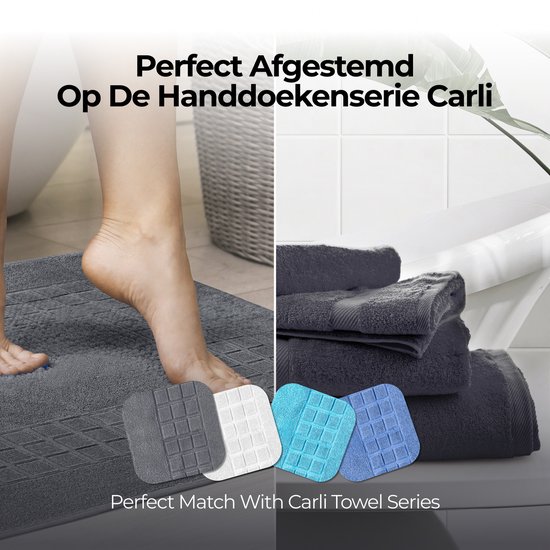 etérea Carli badmat-set Grafiet 50x80 cm Badvorleger 2-delig