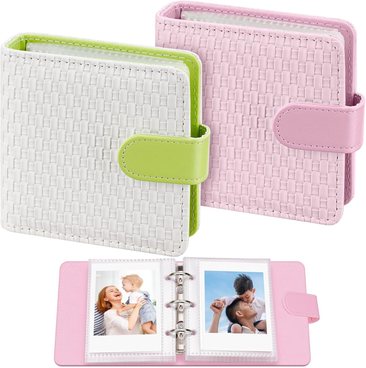 2 stuks Geschikt voor 2x3 inch instant foto mini-album, 40 pagina's grote capaciteit, Geschikt voor mini instant film, Geschikt voor minicamera en mobiele fotoprinter, draagbaar fotoalbum