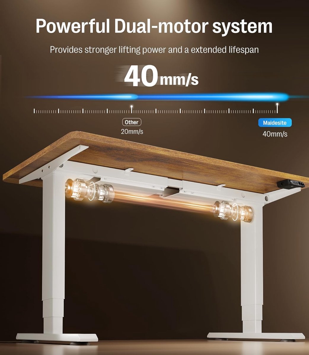 Elektrisch Verstelbaar Bureau 140x70 cm – Hoogwaardig Sta-Zit Bureau met Dubbele Motor, Fluisterstil, Stabiliteit tot 160 kg, FSC Tafelblad – Laura