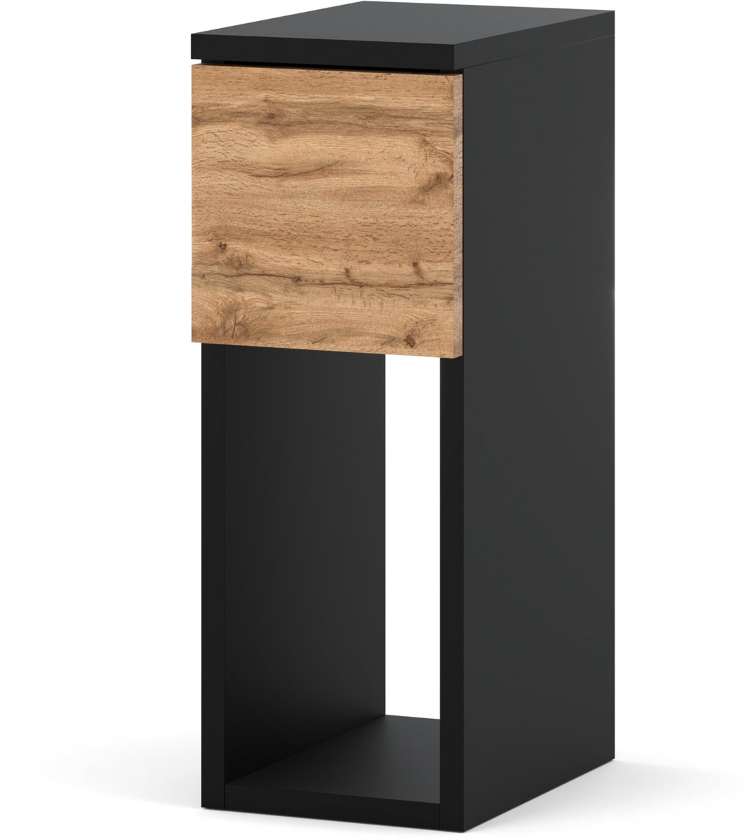 SMALLE NACHTKAST 20CM ZWART WOTAN NACHTKASTJE VOOR SLAAPKAMER NAKASTLIK LOFT