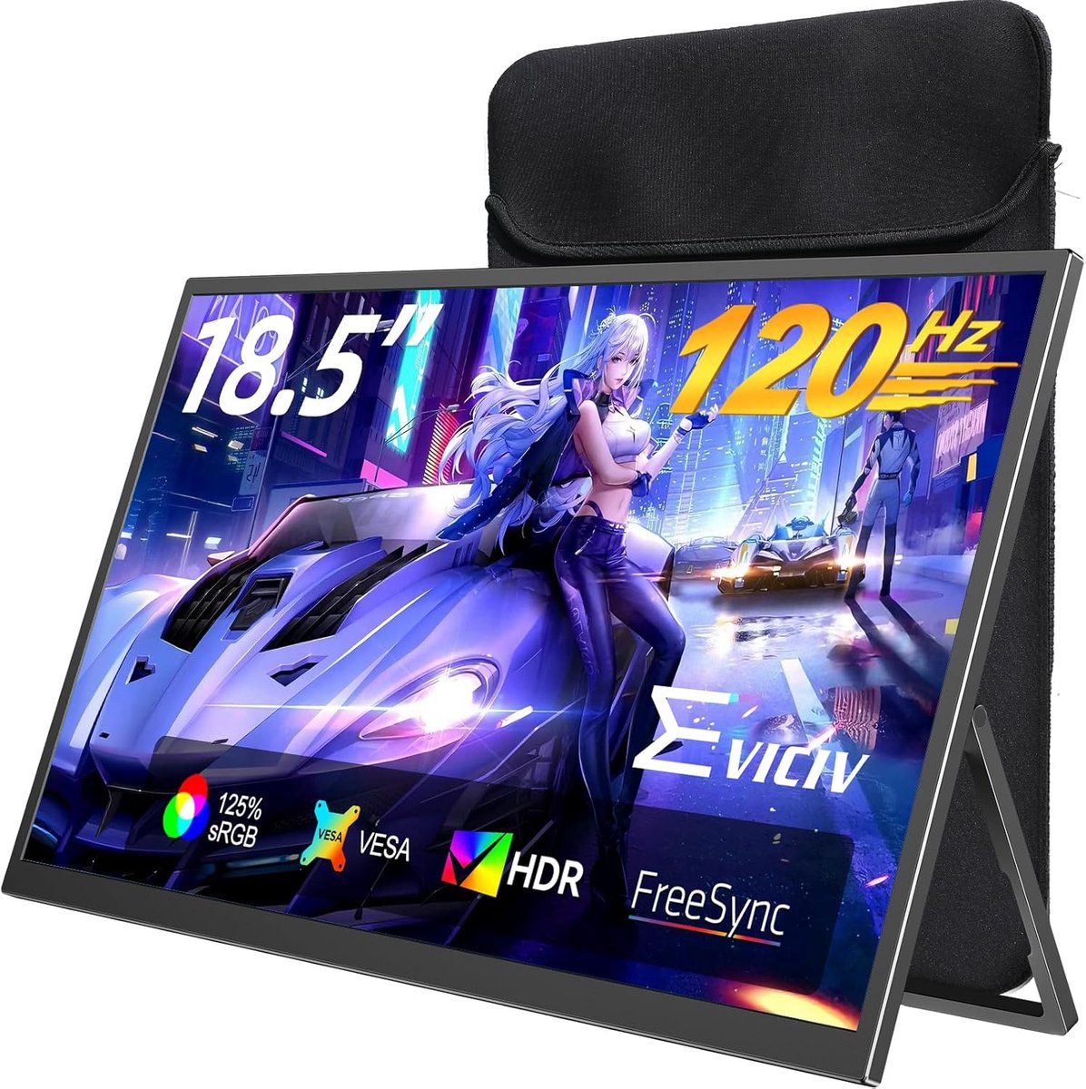 Draagbare Monitor - Extern Scherm - Mobiel Werken - Hoge Verversingssnelheid - 185 Inch - Zwart