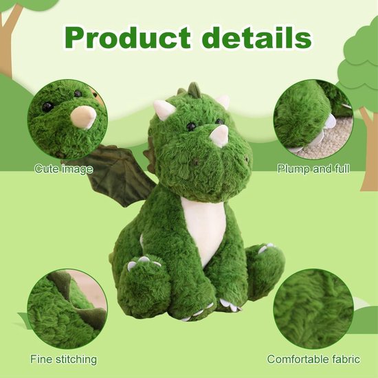 Small Foot Dinosauro Rosso Dino, 19 cm, Tessuto a Coste, Stoffa Come ausilio per la Nanna, Animale di Peluche per Bebè e Bambini Piccoli, 12685, Colore Coloured