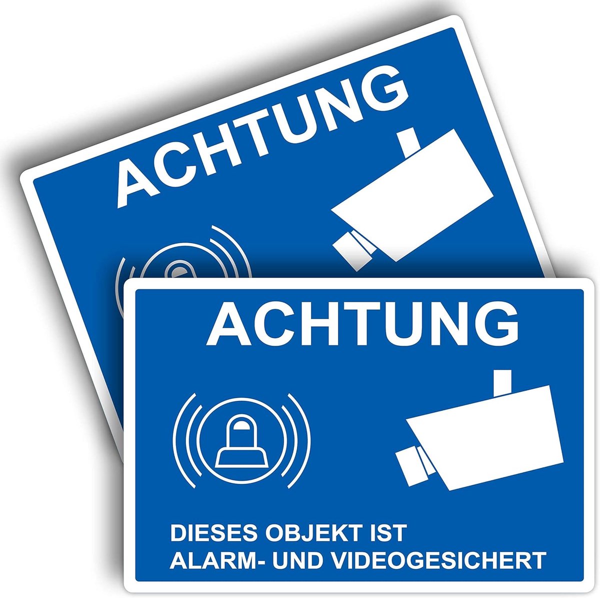 Waarschuwingsbord Set - Beveiligingssticker - Toegangscontrole - UV-bestendige opdruk - 20x30 cm - Zwart Geel