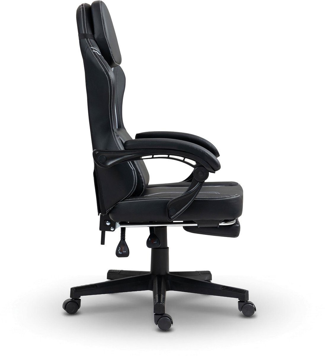 VDD Gaming Stoel met Massagefunctie en Voetsteun Zwart - afbeelding 3