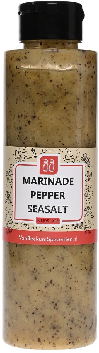 Van Beekum Specerijen - Pepper Seasalt Marinade | Peper & Zout Marinade - Knijpfles 500 ml
