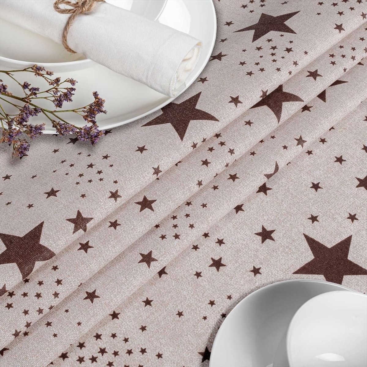 Afwasbaar Stoffen Tafelkleed Katoen-Polyester Sterrenprint Binnen en Buiten 120x140cm