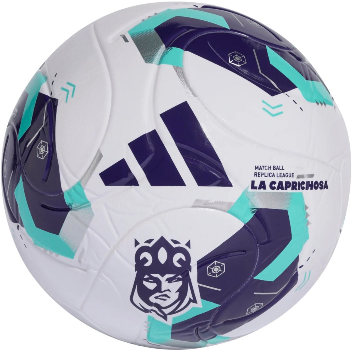 Adidas Queens League Voetbal wit-paars-groen - Maat 5
