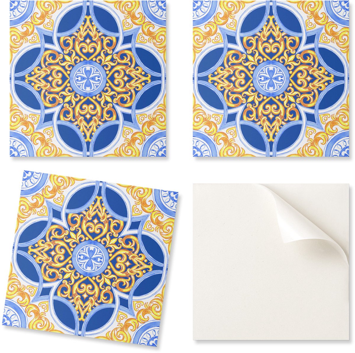 Zelfklevende vinyltegels met decoratief, elegant motief, 20x20x20 cm