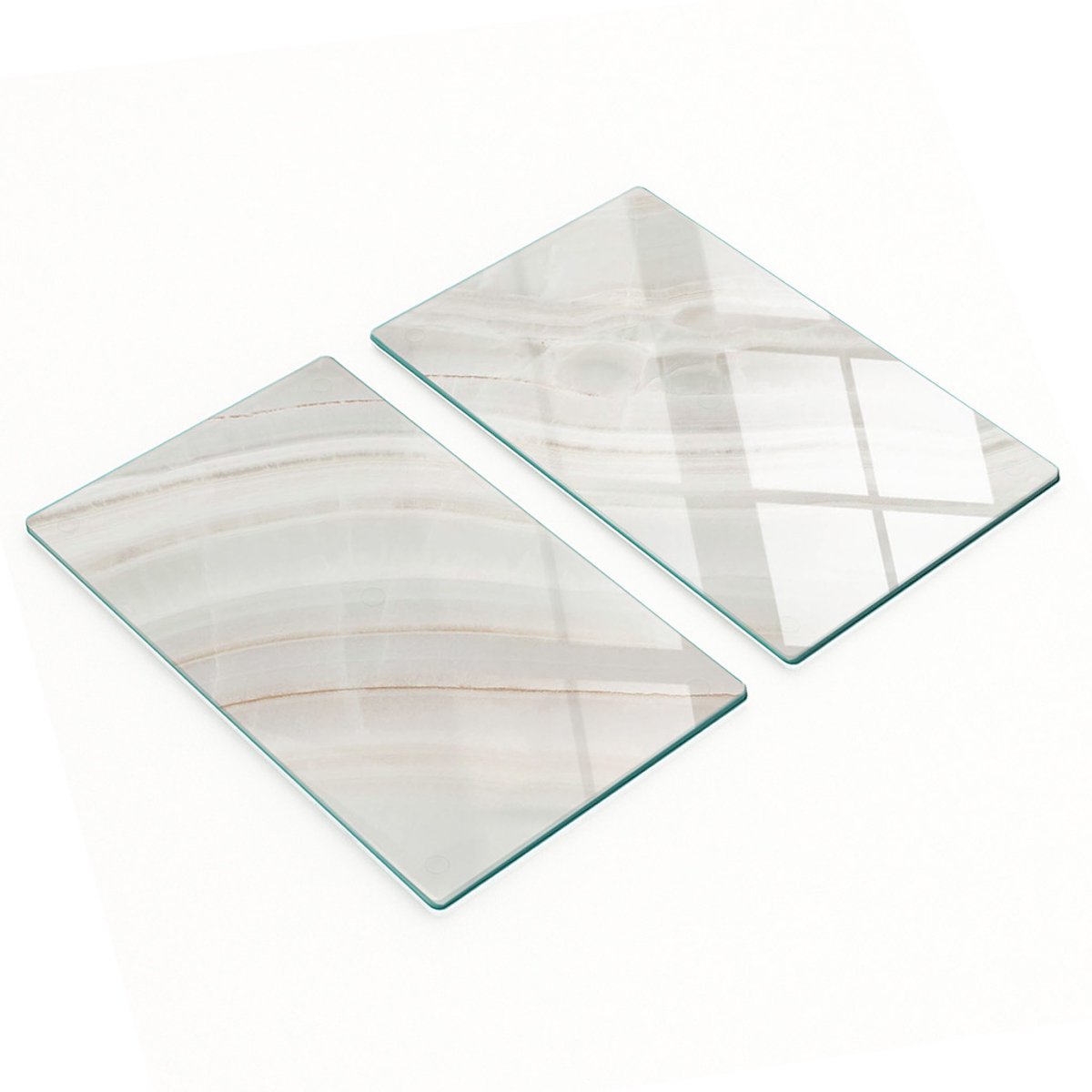 Glazen snijplanken voor in de keuken met grafische marmerstructuur 2x30x52 cm