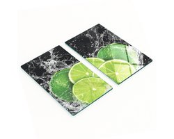 Decoratieve glazen snij- en serveerplanken voor kalkwater, 2x30x52 cm