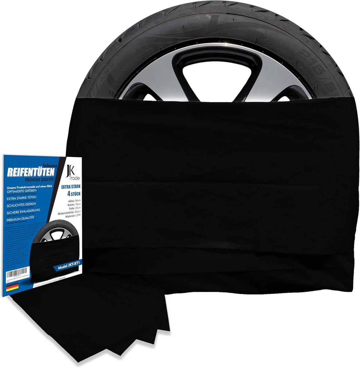 Bandenhoezen Set - Velg Beschermers - Banden Opslag - Extra Sterk Materiaal - 16-20 Inch - Zwart