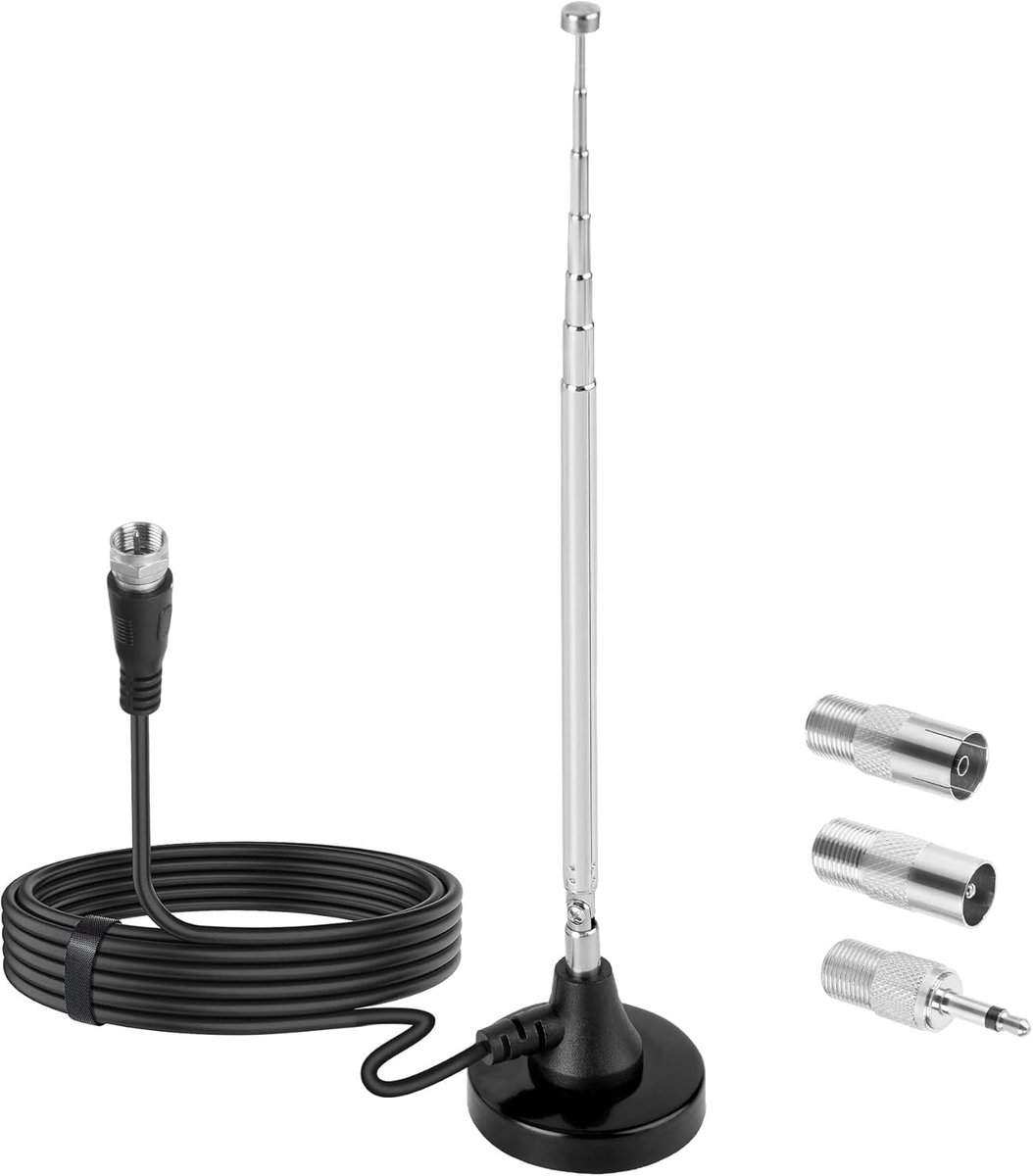 Radio Antenne - DAB FM Antenne - Betere Ontvangst - Telescopisch Verstelbaar - 300cm Kabel