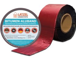 Bitumen reparatietape - Afdichtband waterdicht - Dakbedekking repareren - Weerbestendig en duurzaam - 10 meter rol 75mm - rood