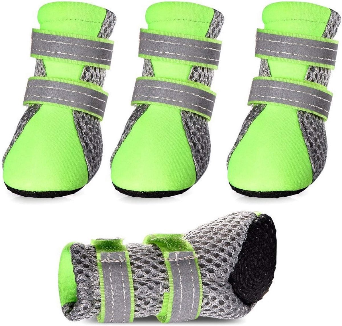 Hondenschoenen - Pootbeschermers - Bescherming Buiten - Waterdicht Antislip - L 5.3x4.0cm - Groen
