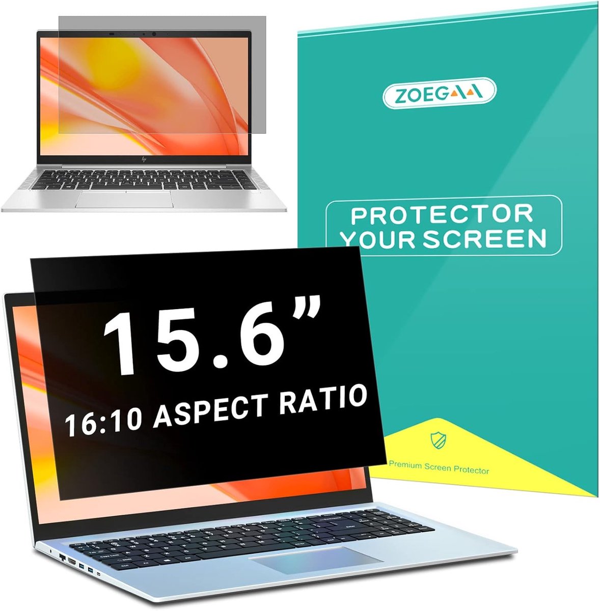 Privacyscherm Laptop - Schermfilter Anti-spion - Bescherming Persoonlijke Gegevens - Omkeerbaar Mat Glanzend - 156 Inch 16:10 - Zwart