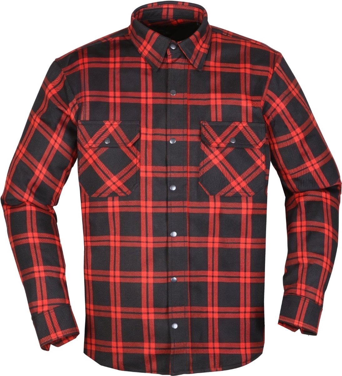Modeka Colden Motoshirt Zwart Rood - Jas