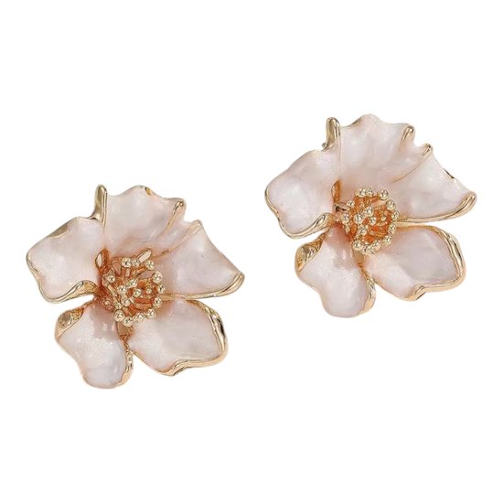 Flower Bloem Oorbellen - Wit | 2,7 x 2,5 cm | Bijoux/Legering | Fashion Favorite