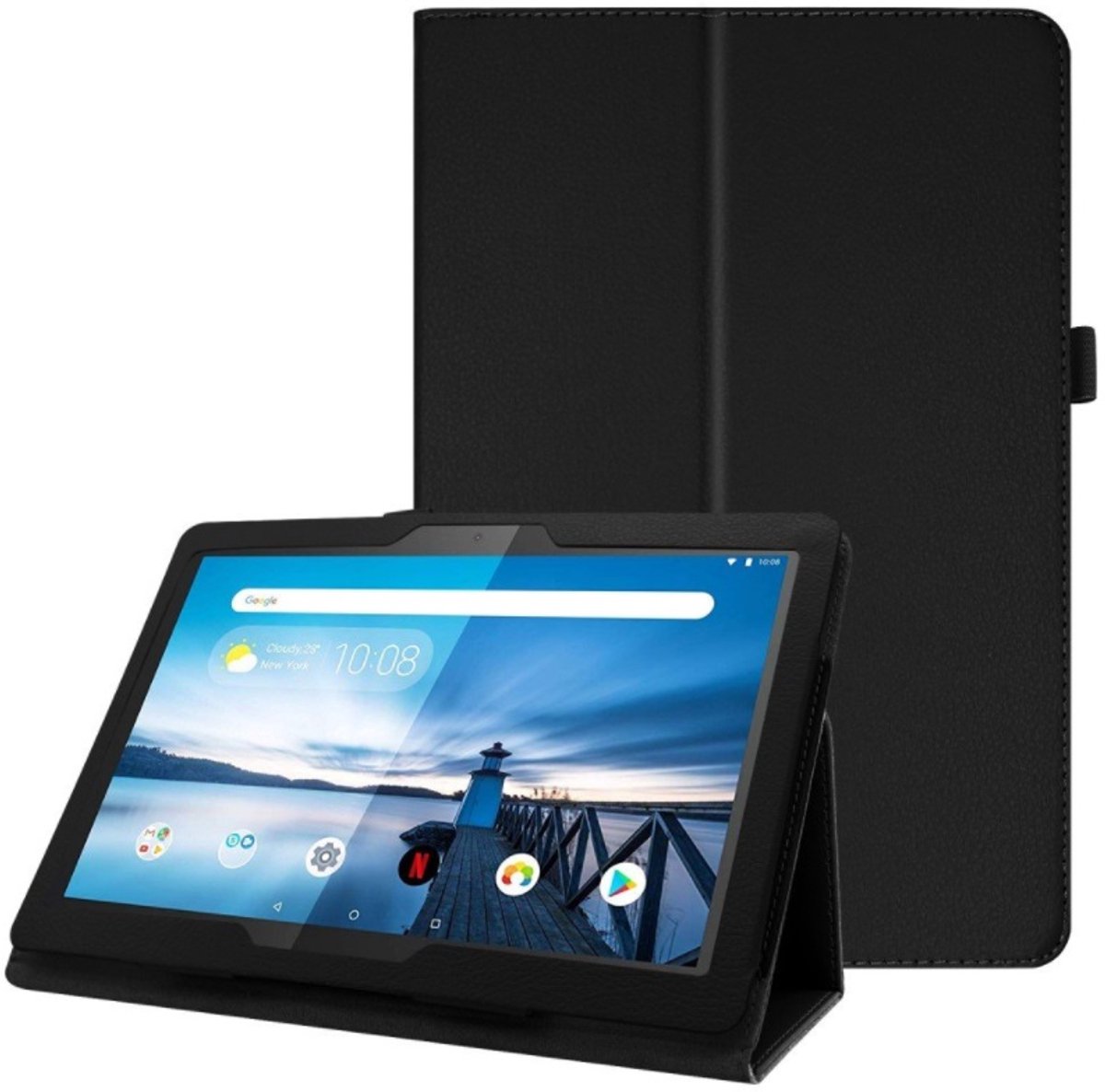 EtuiTab Lenovo Tab M10 Serie - Tablethoes - Standfunctie - Slank Design - Zwart