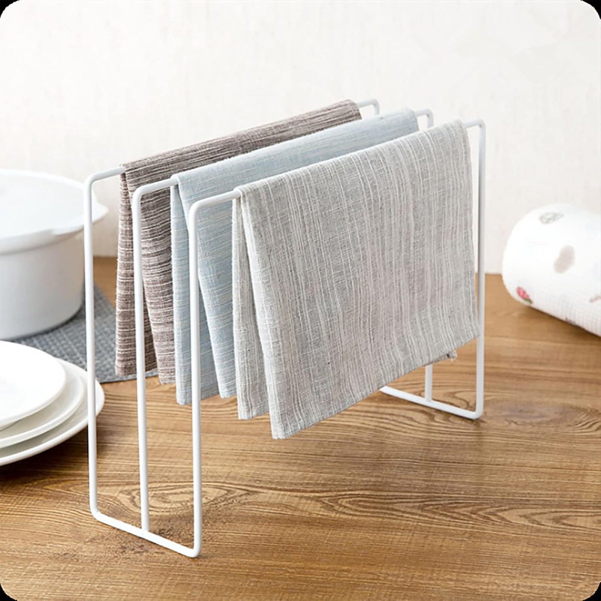 Vaatdoek Droogrek - Aanrecht Organizer - Keuken Hygiëne - Vrijstaand Ontwerp - Wit