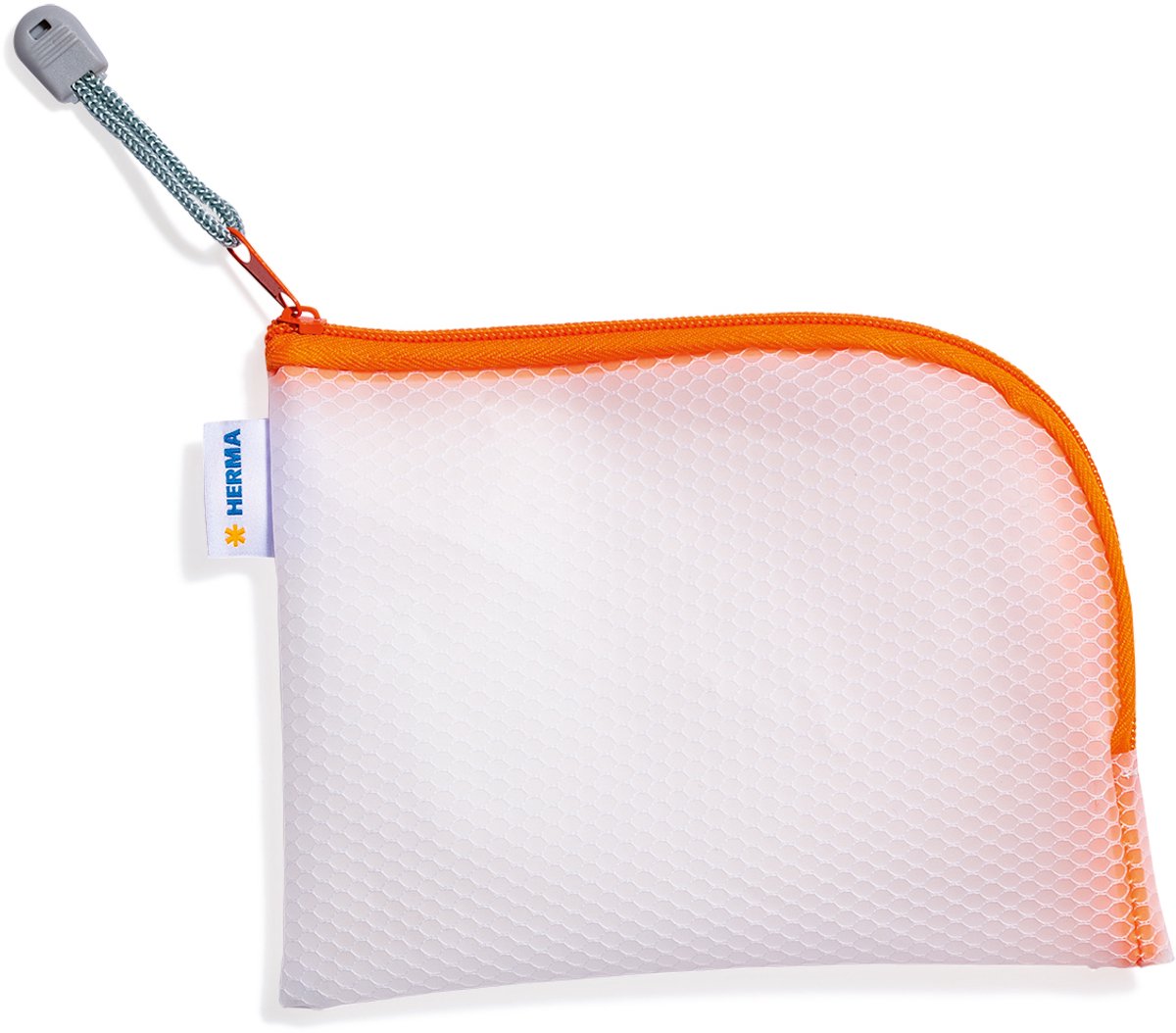 Universeel mesh-zakje A6 19x14cm oranje