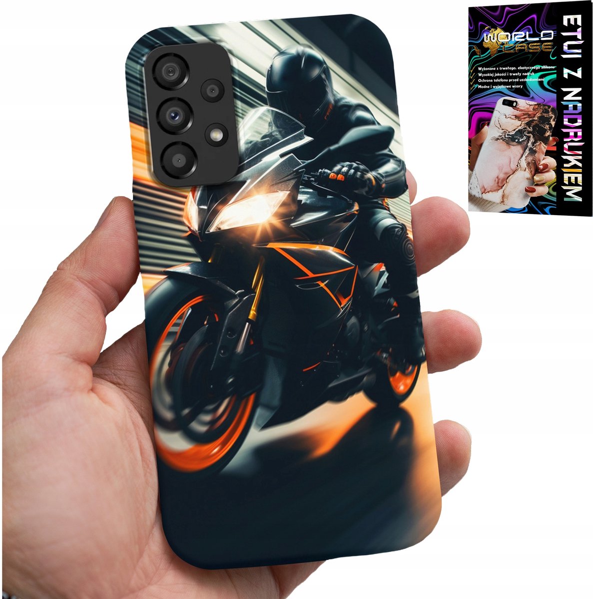 HOESJE VOOR SAMSUNG GALAXY A53 5G - MOTORFIETS MOTORVENTILATOR MOTORFIETS + GLAS