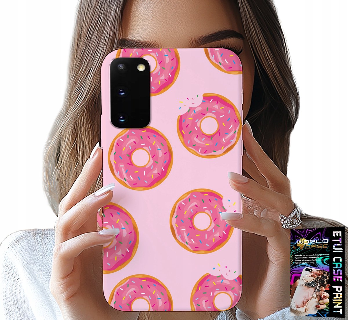 HOESJE VOOR SAMSUNG GALAXY S20 - PATROON MET DONUTS EN SUIKERCOATING