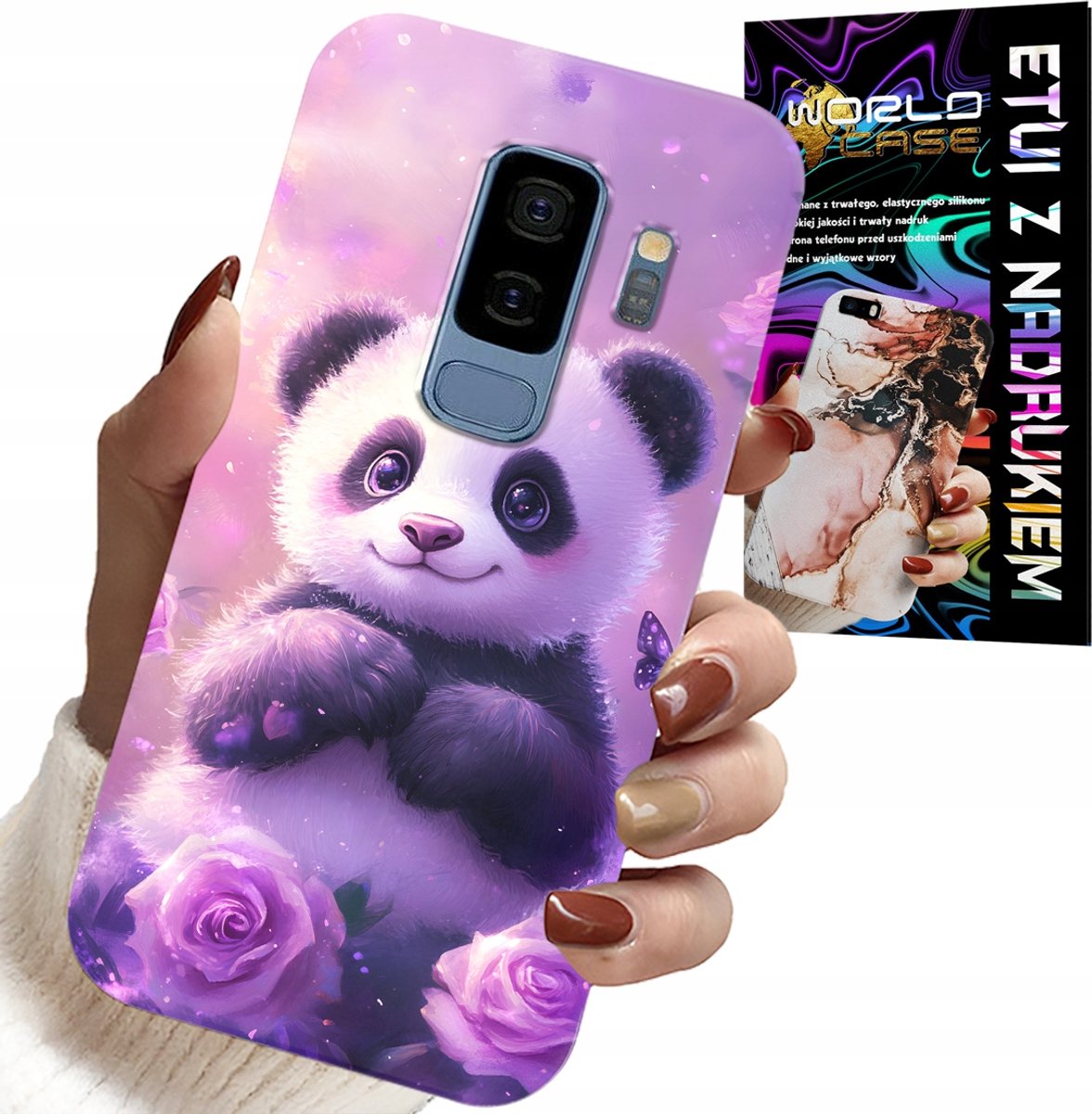 HOESJE VOOR SAMSUNG GALAXY S9 PLUS - LEUKE PANDA-PATRONEN VOOR KINDEREN + FILM