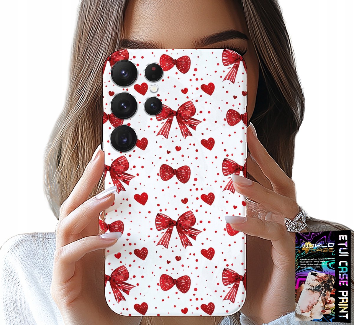 HOESJE VOOR SAMSUNG GALAXY S24 ULTRA - RODE LINTEN MET MODIEUZE PATRONEN