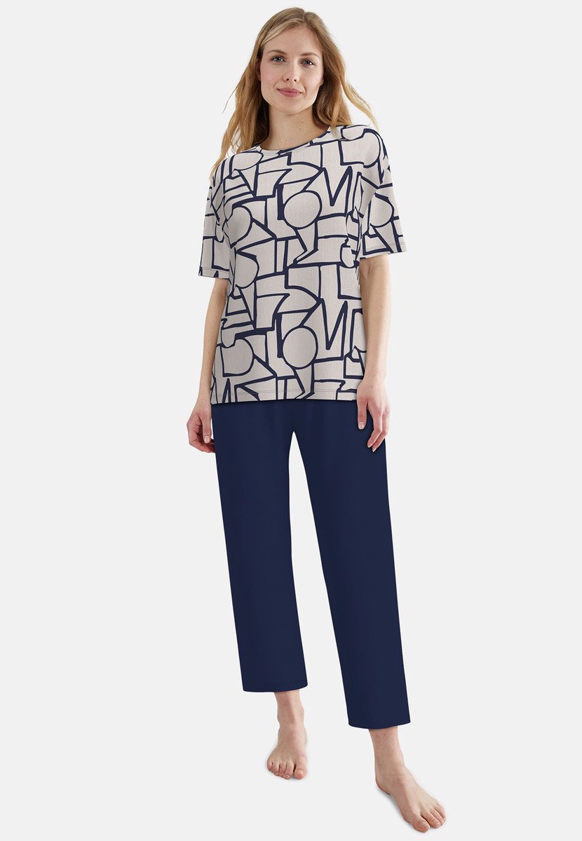 Tom Tailor Zomerse dames pyjama van Tom Tailor - Beige - Maat - 42