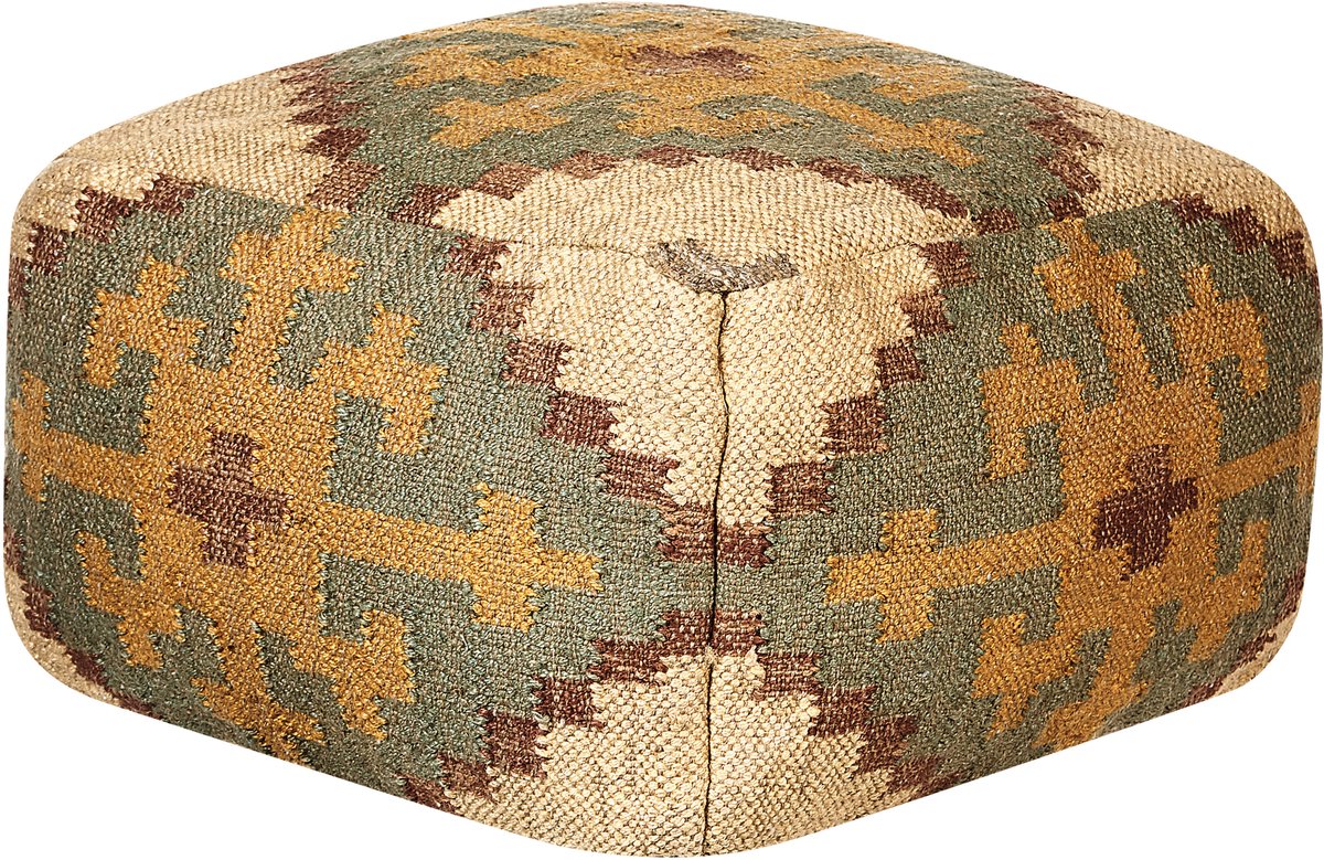SARON - Poef - Lichtgroen - Jute