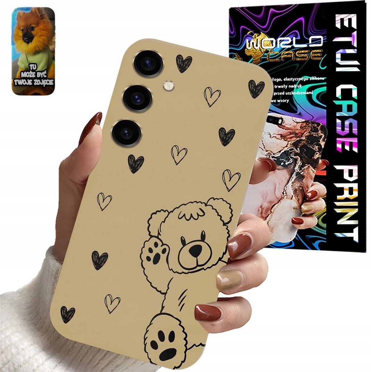 Hoesje Samsung Galaxy S24 FE Teddybeer Pluche Speelgoed Mascotte + Glas