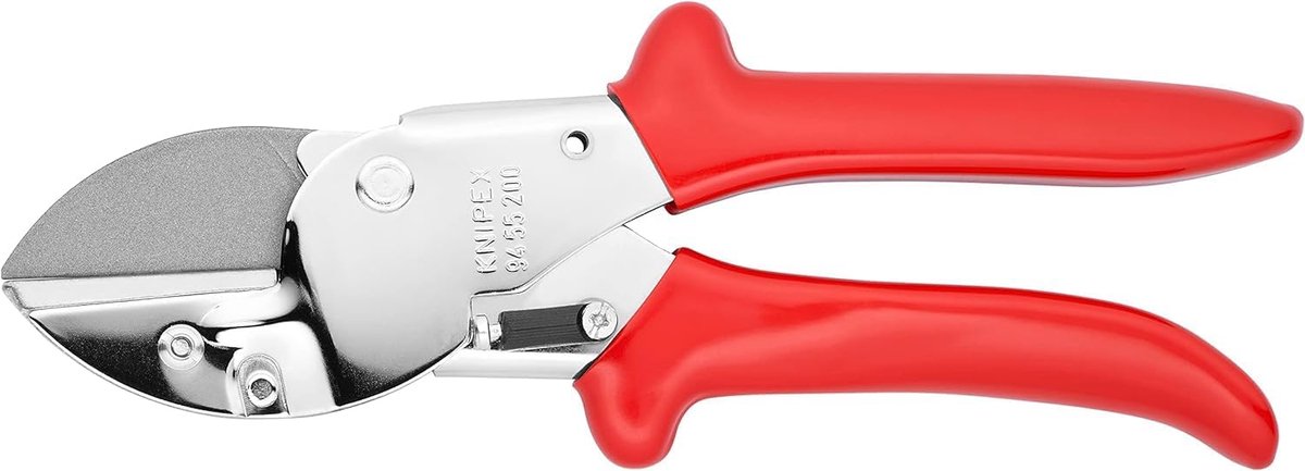 Aambeeldschaar Verchroomd - Precisie Schaar - Onderhoud Installaties - Kunststof Bekleding - 200 mm - rood