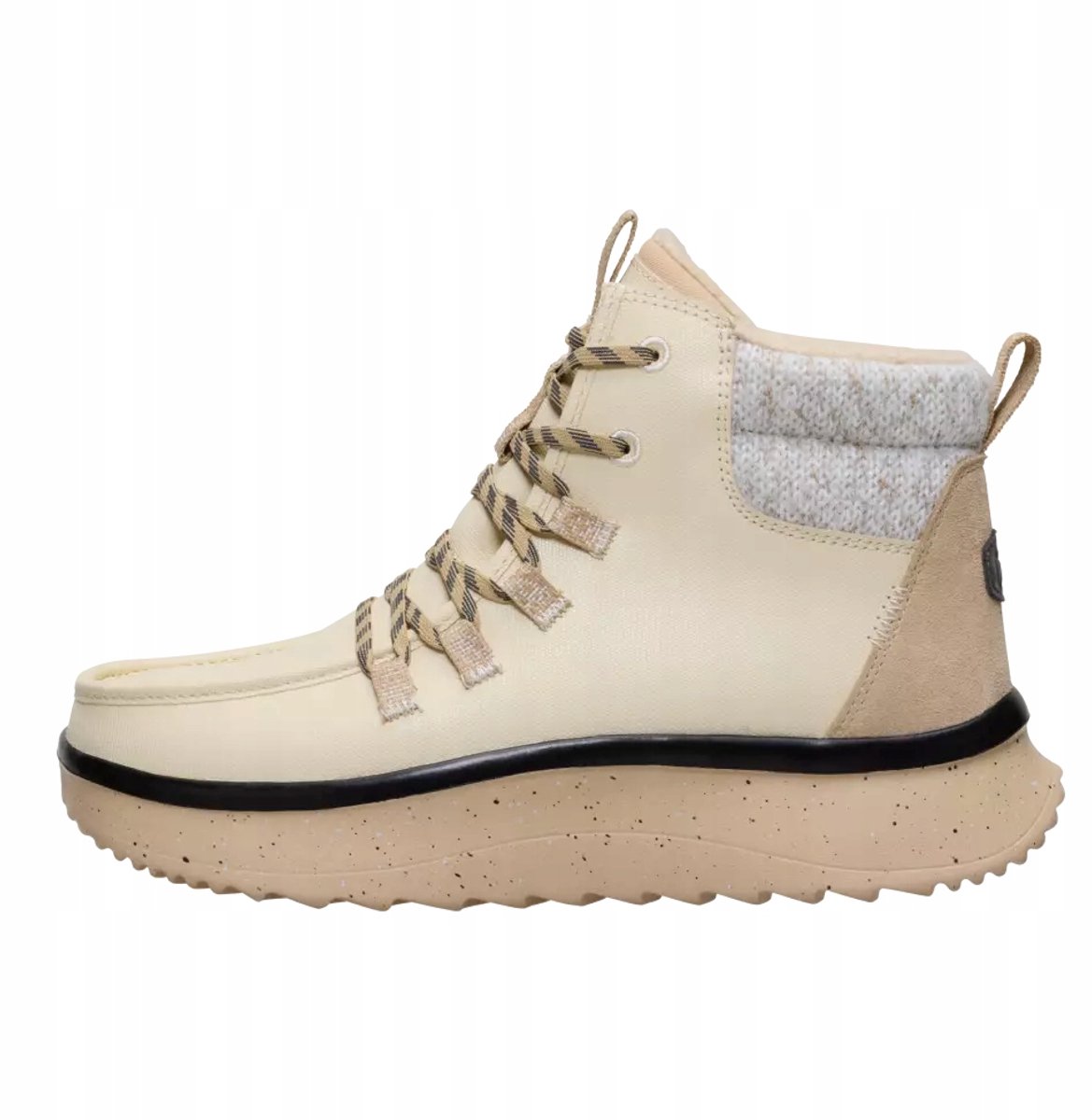 Hey Dude Wendy Peak Wandelschoenen Gecoat Canvas Elatische Veters Zacht Kraag Walnut