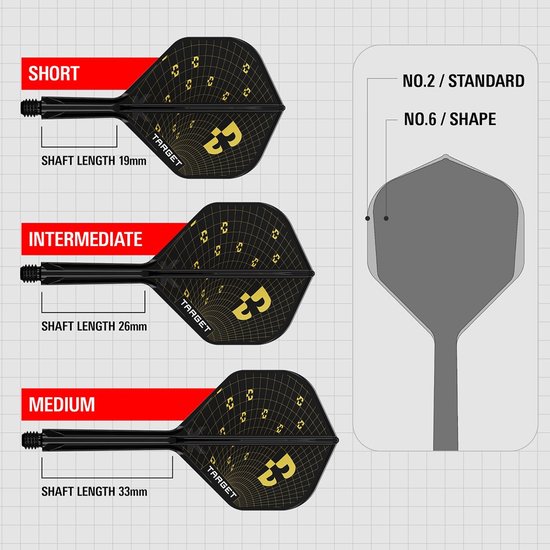 Target K-Flex Bolide NO2 - Dart Flights van Merkloos — afbeelding 5