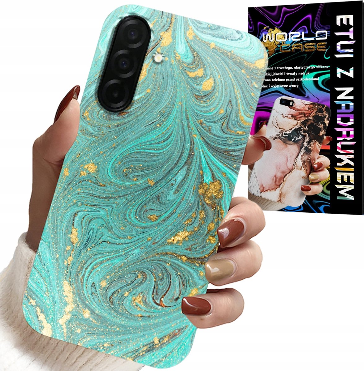HOESJE VOOR SAMSUNG GALAXY A36 5G - MARMERPATROON + GEHARD GLAS
