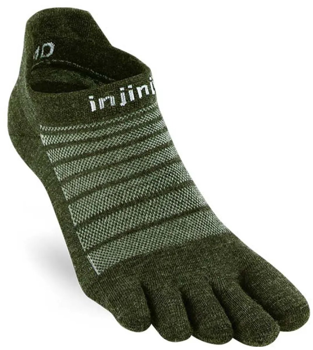 Injinji | Run | No-Show | Lightweight | Wol | Hardloopsokken | Forest | 44.5-47 -