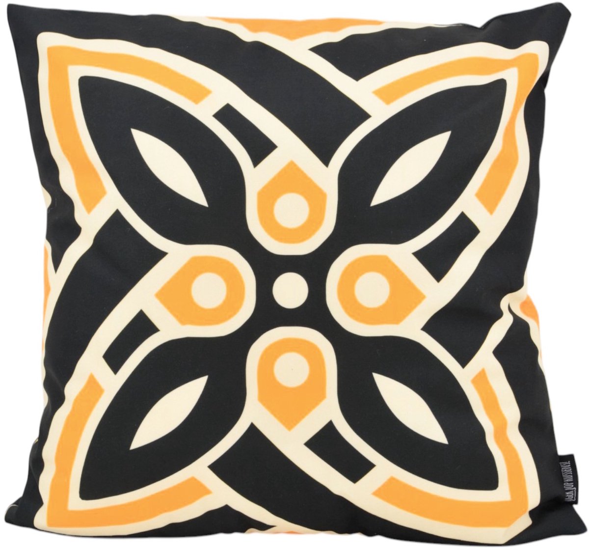 Gek op Kussens! Sierkussen Ornament Tile #1 | 45 x 45 cm | Katoen/Polyester zwart