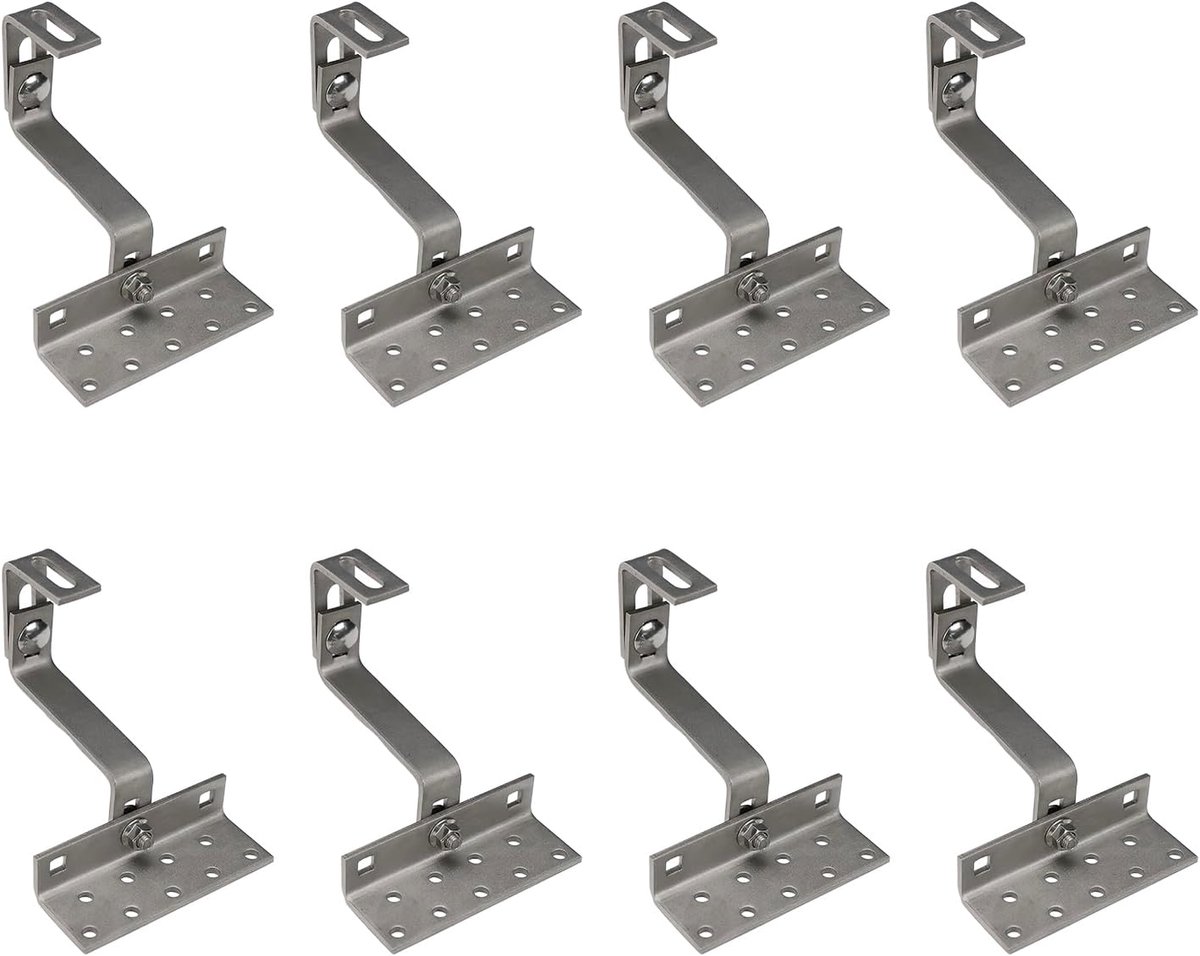 Dakhaken Set - Zonnepaneel Bevestiging - Dak Installatie - 3-voudig Verstelbaar - 140 mm -