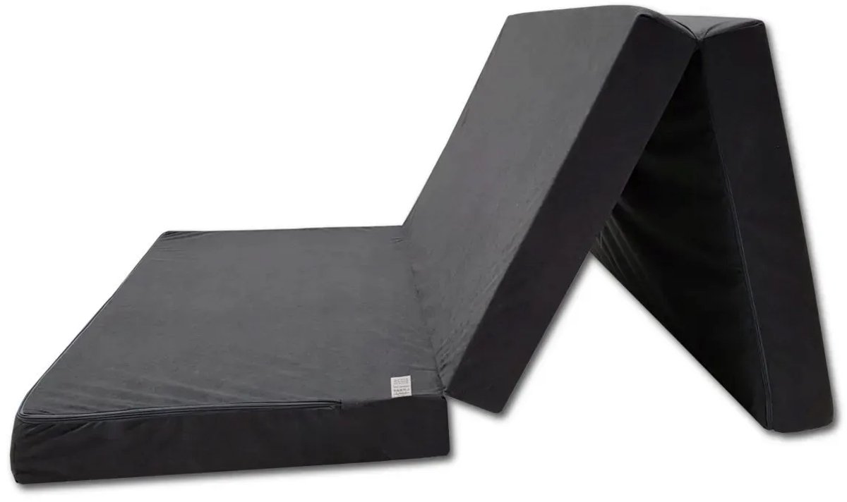 Opvouwbaar Logeermatras 180 x 65 x 7 cm – Schuim Matras, Compact, Draagbaar Reisbed voor Gasten, Camping en Thuisgebruik, grijs