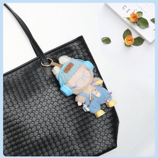 Poppenkleding Set - Outfit Accessoires - Poppen Aankleden - 8 Delige Set - 17cm Poppen - Blauw — afbeelding 2