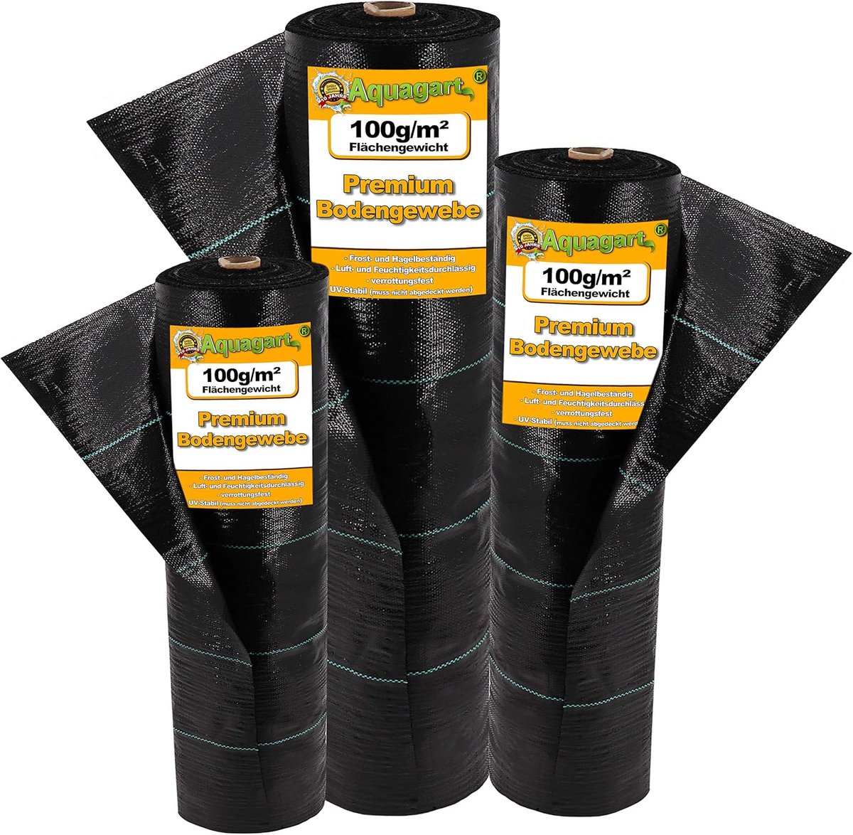 Onkruiddoek Tuin - Bodemweefsel Mulchfolie - Onkruid Vrij Houden - UV-stabiel Waterdoorlatend - 165cm Breed 60m² - Zwart