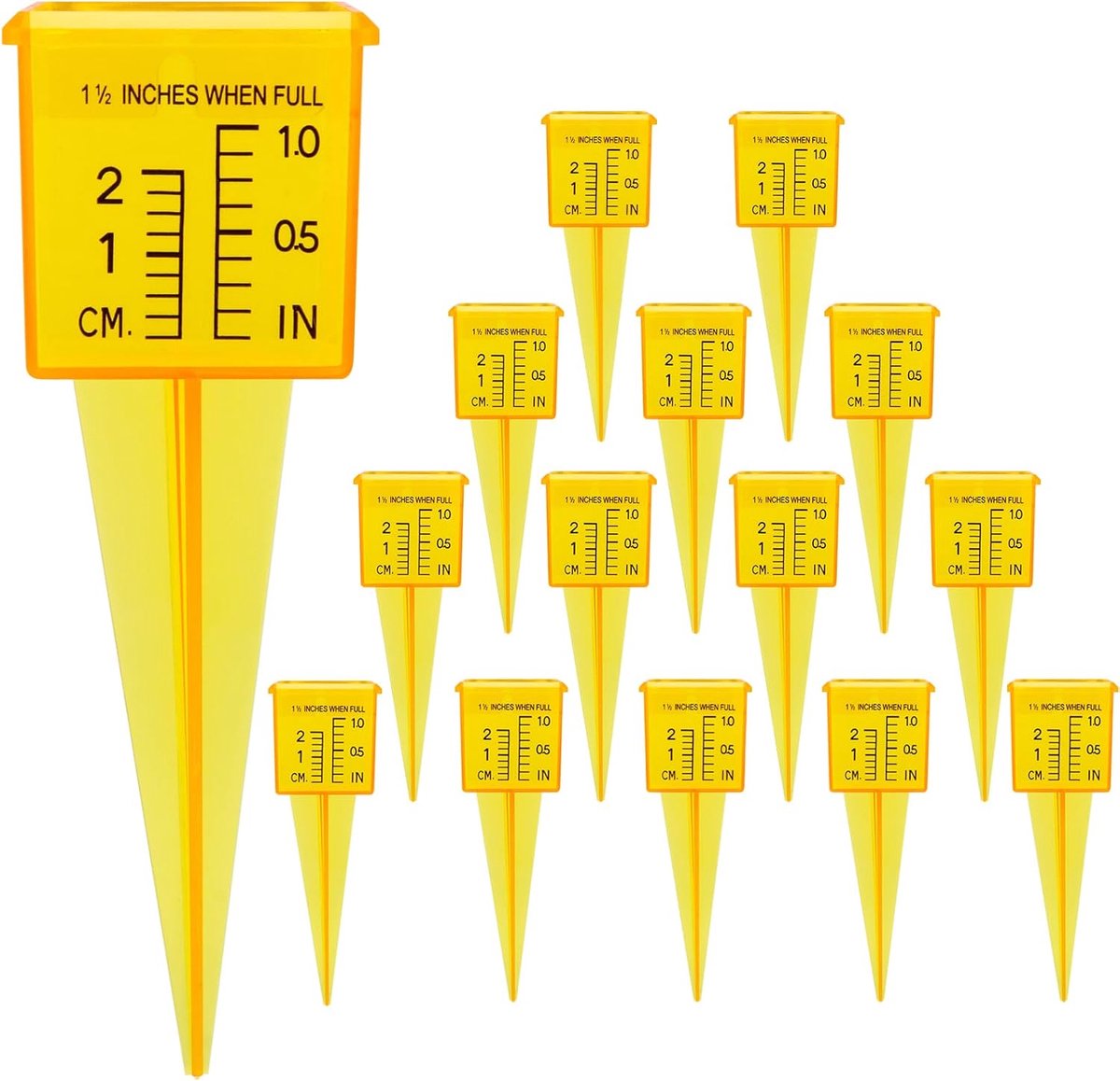 Regenmeters Set - Watermeter Gazon - Tuin Bewatering Meten - Nauwkeurige Schaal - 13cm Hoog - Transparant